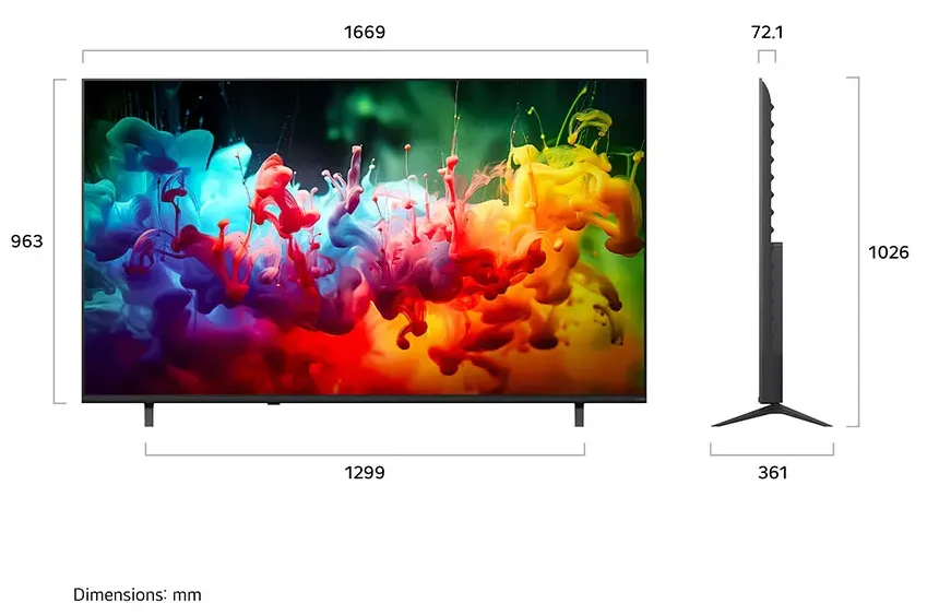 �������� ���� 75" LG ��.��  75QNED72B6T  QNED MiniLED  4K AI 