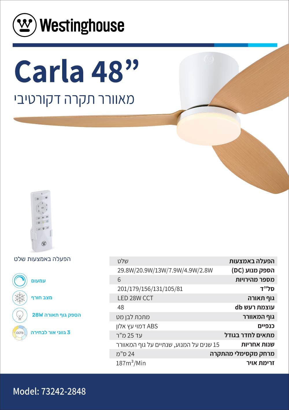 ������ ���� 48" Westinghouse ���������� CARLA ���� + ��� + ����� ��  28W - ��� + ������ ��