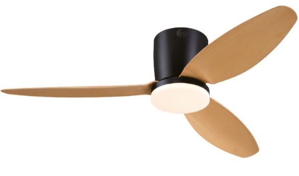 מאוורר תקרה 48 אינץ' Westinghouse CARLA שחור עם כנפיים עץ