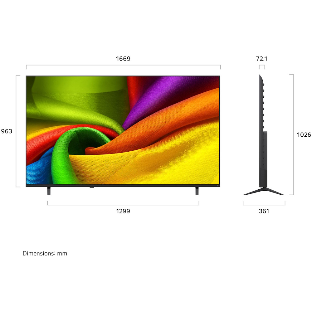 �������� ���� 75 LG ��.�� NANO UHD AI 75NU840B6LA