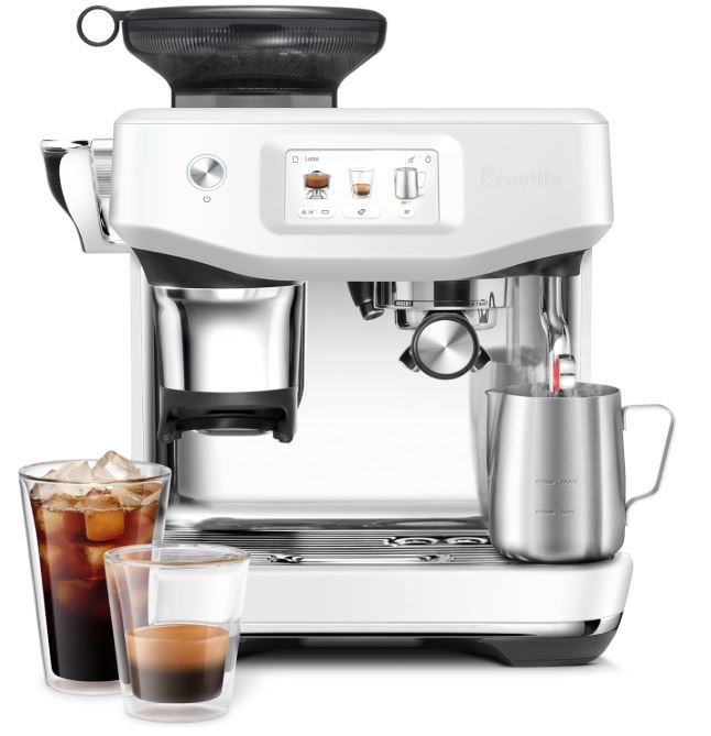 מכונת אספרסו breville בריוויל Barista Touch Impress דגם BES881SST/A גימור לבן מלח ים מכונת אספרסו breville בריוויל Barista Touch Impress דגם BES881SST/A גימור לבן מלח ים