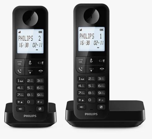 טלפון אלחוטי בעברית Philips פיליפס D2701B/25 טלפון אלחוטי בעברית Philips פיליפס D2701B/25