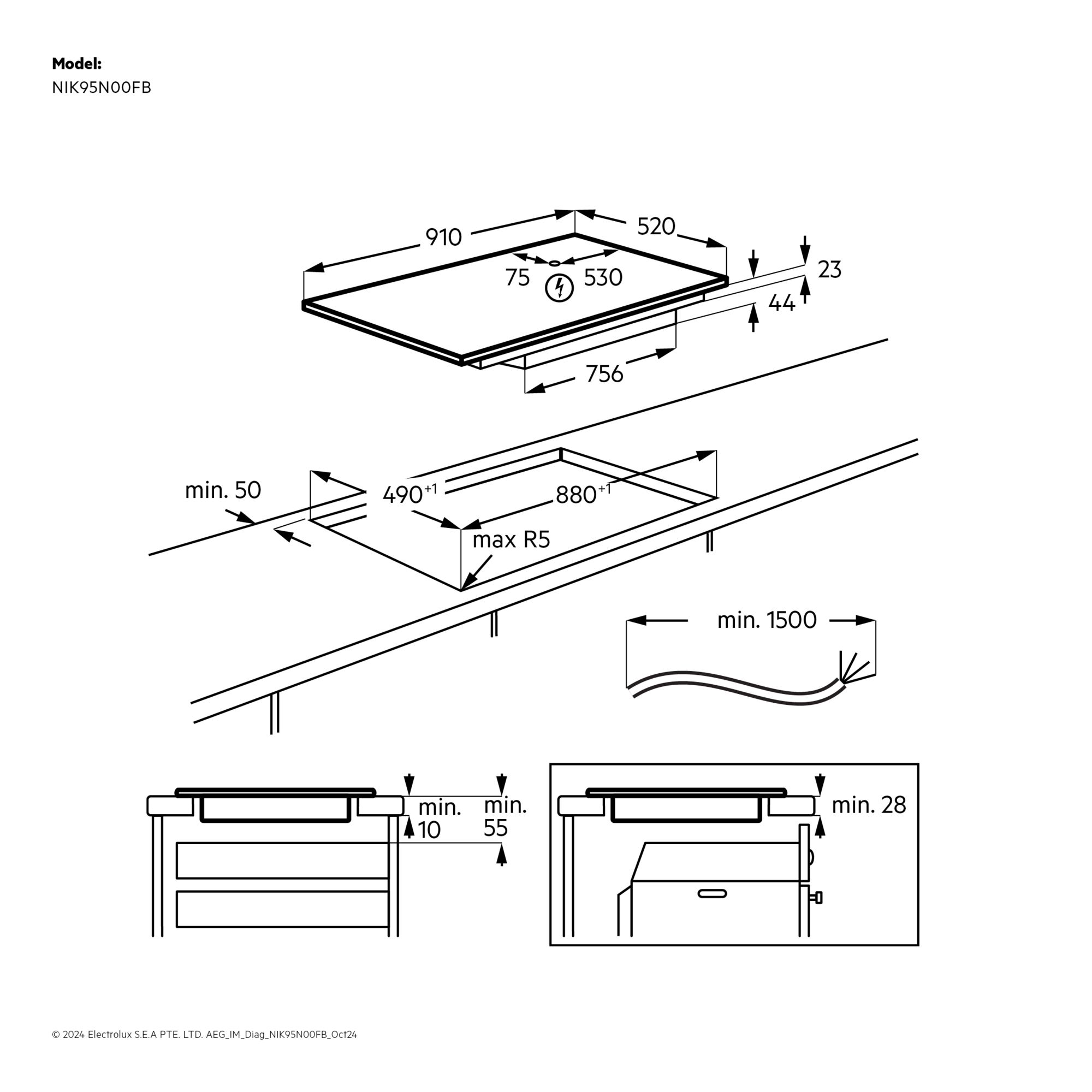 ������ ��������� 90 �"� AEG �.�.�  NIK95N00FB